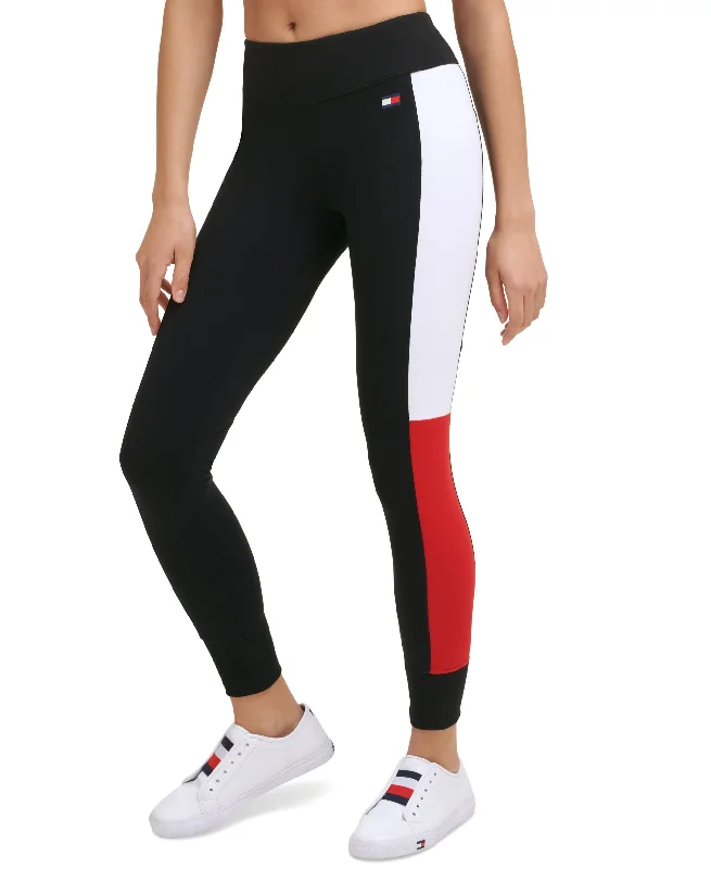 Colorblocked Logo Full Length Leggings Cozy Full-Length Workout Leggings