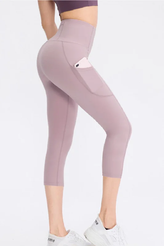 Cropped Yoga Leggings with Pockets Cozy Oversized Leggings