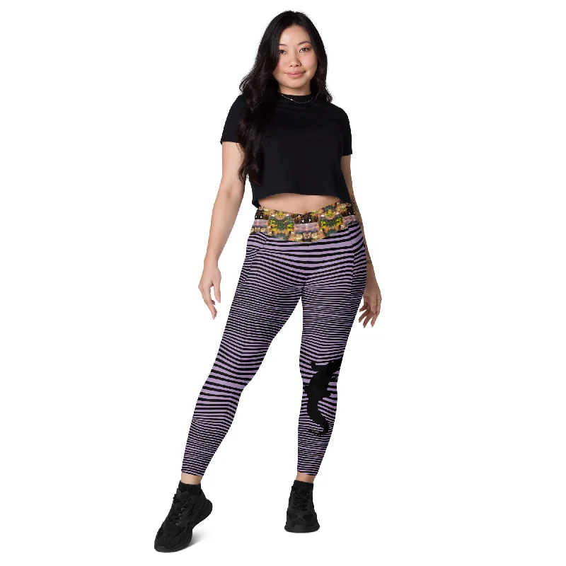 Crossover leggings, crocodile waves Comfortable Bootcut Workout Leggings