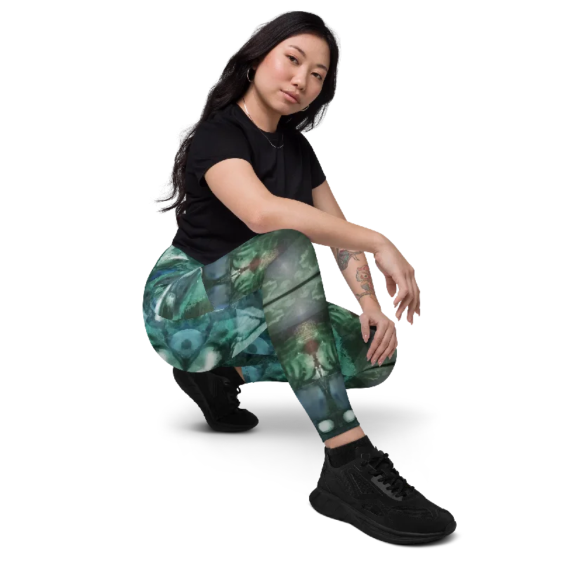 Crossover leggings, topography Trendy Adjustable Waist Leggings