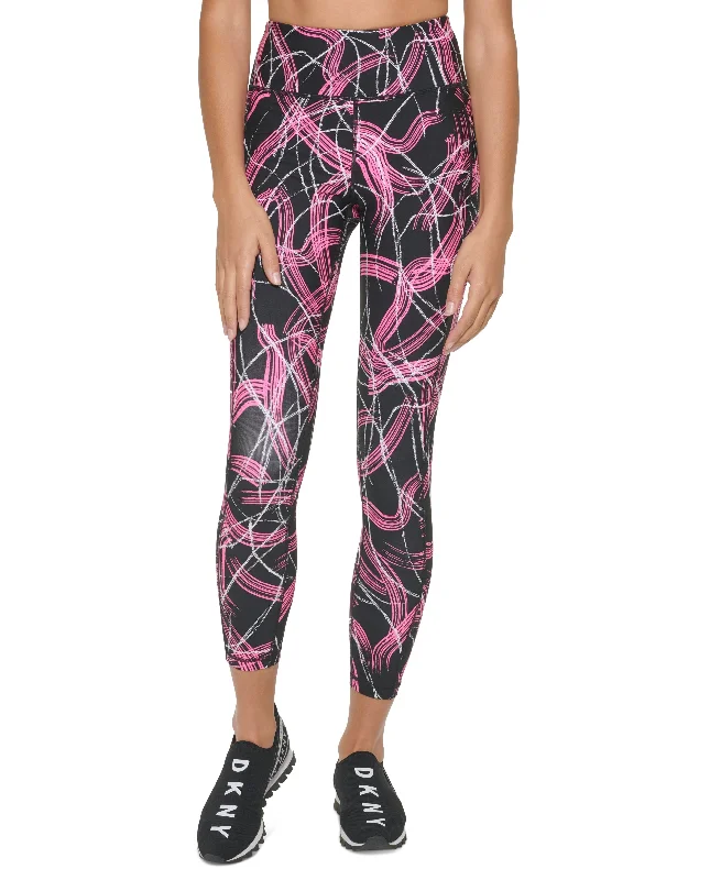 DKNY Sport Electric Shock Printed 7/8 Leggings Comfortable Athletic Tights