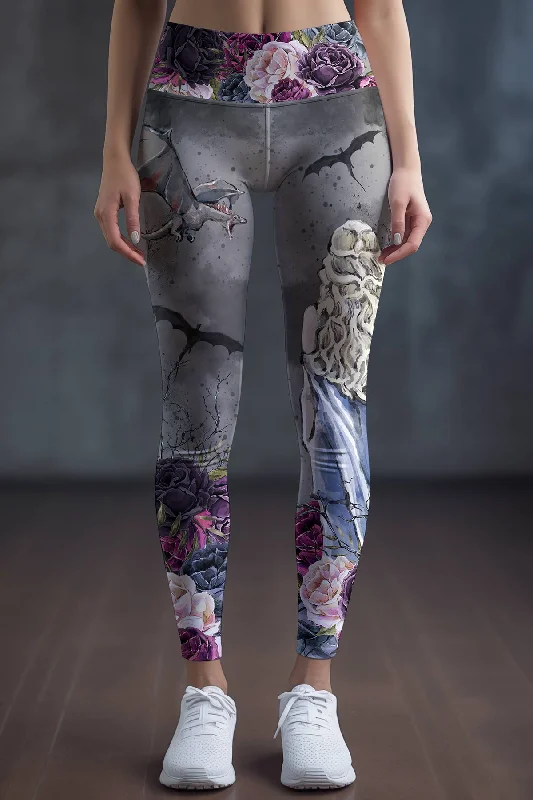 Duchess & Dragons Lucy Grey Printed Leggings - Women Fashionable Seamless Leggings