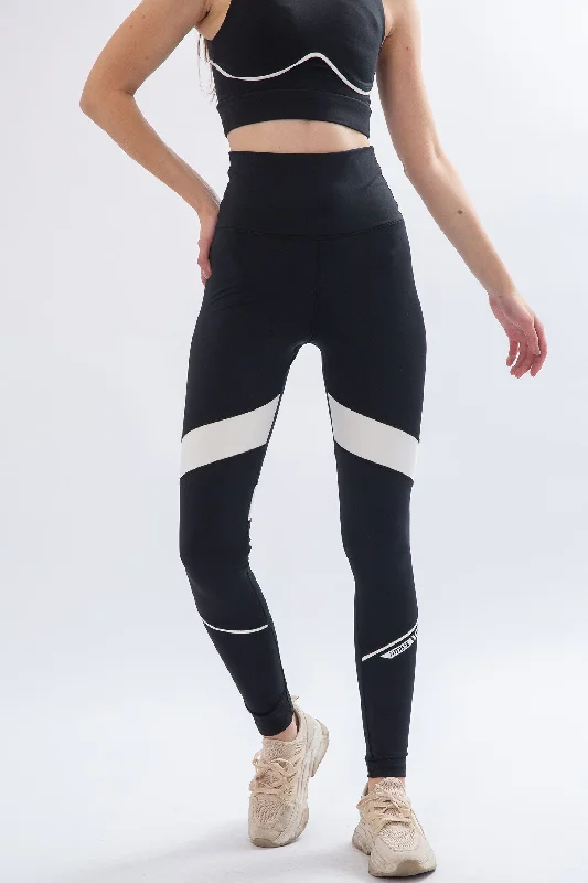 Piping Color Block Leggings (20959) - Fit Freak Comfortable Slip-On Leggings