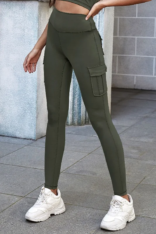 High Waist Leggings with Pockets Stylish Camo Print Leggings