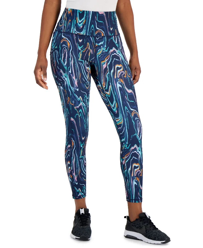 ID Ideology Petite Printed Active Leggings Trendy High-Waist Tummy Control Leggings