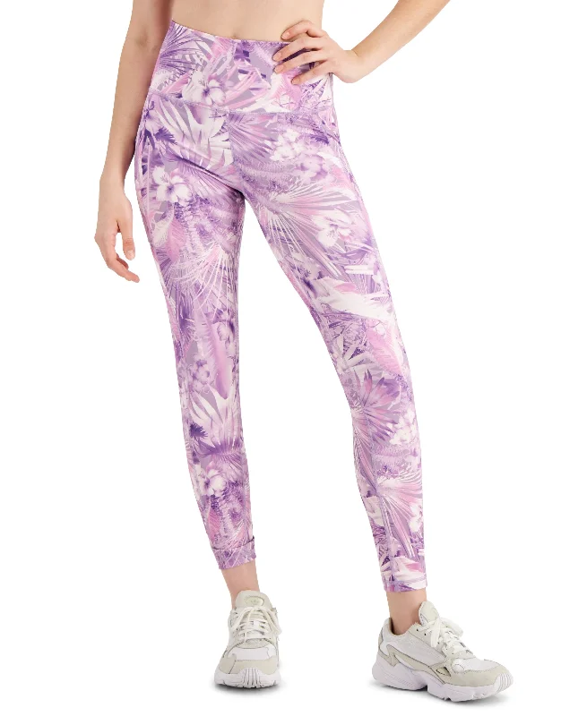 ID Ideology Womens Compression Printed Side Pocket 7/8 Leggings Comfortable Athletic Tights