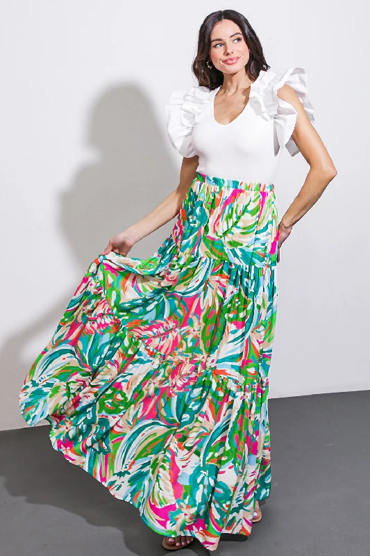 BRING GOOD ENERGY WOVEN MAXI SKIRT wool skirt thick