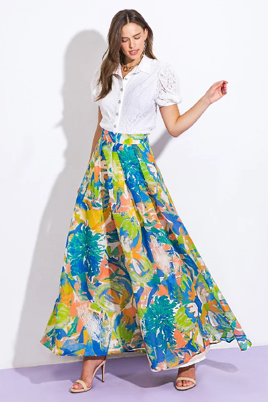 COASTAL CHIC WOVEN MAXI SKIRT denim skirt trendy