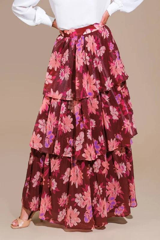 GARDEN ROMANCE WOVEN MAXI SKIRT silk skirt elegant