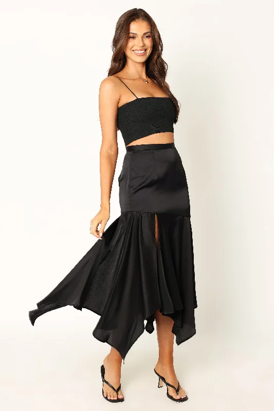 Jair Midi Skirt - Black lace skirt romantic
