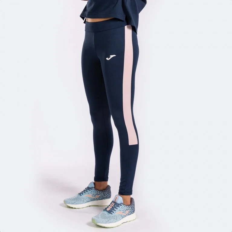 JOMA Ladies ECO Championship Leggings -NAVY/PINK Cozy Full-Length Workout Leggings