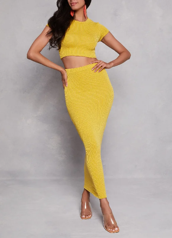 Ribbed High Waist Maxi Skirt corduroy skirt textured