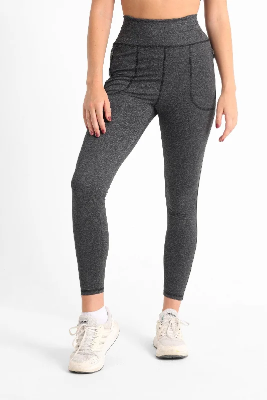 Lined Pocket Leggings (34146) - Fit Freak Elegant Black Leggings
