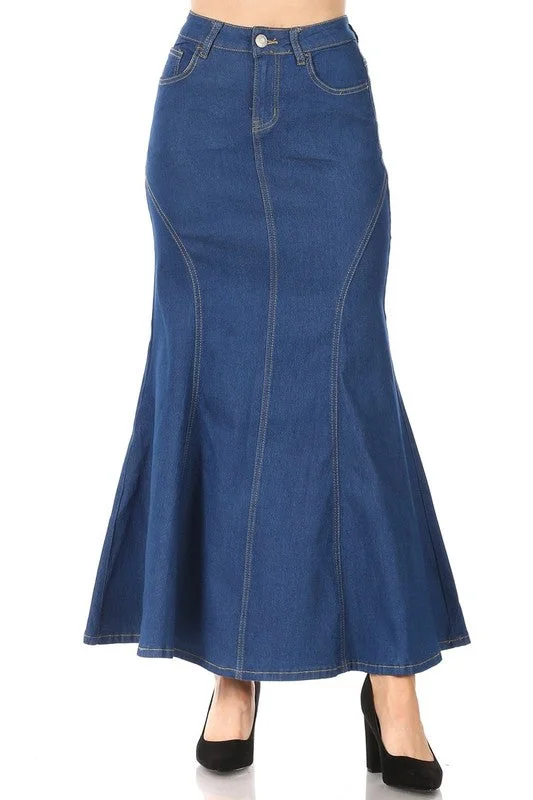 Milano Maxi Denim Skirt mini skirt trendy