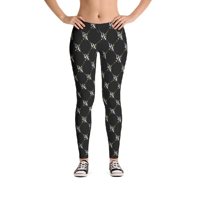 Official DON Signature Print Leggings Fashionable Solid Color Tights