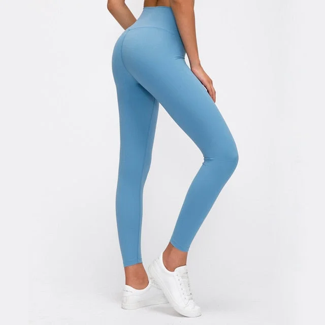 Plain Women's Fitness Leggings Stylish High-Waisted Leggings