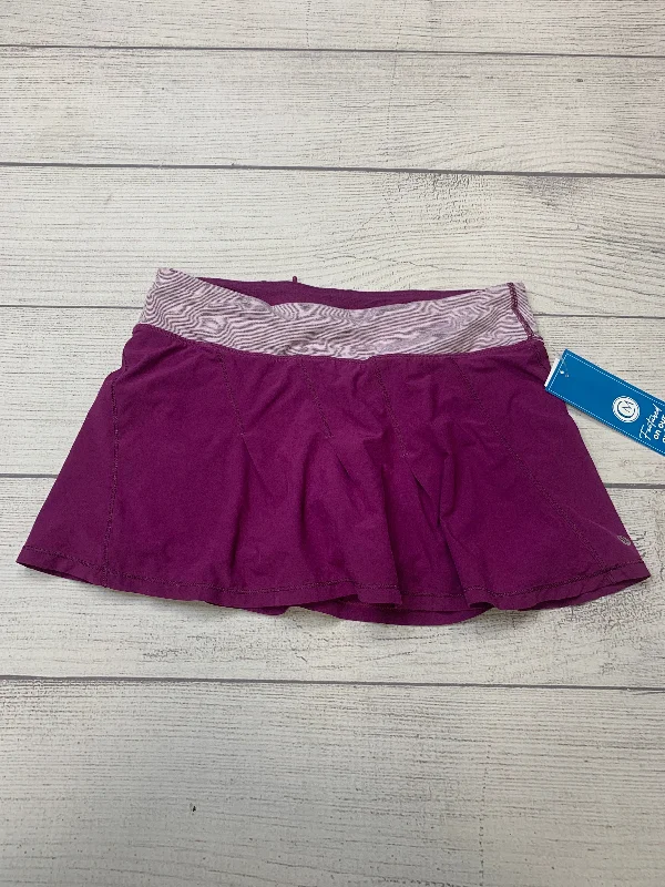 Purple Athletic Skirt Skort Lululemon, Size 6 ribbed skirt waist
