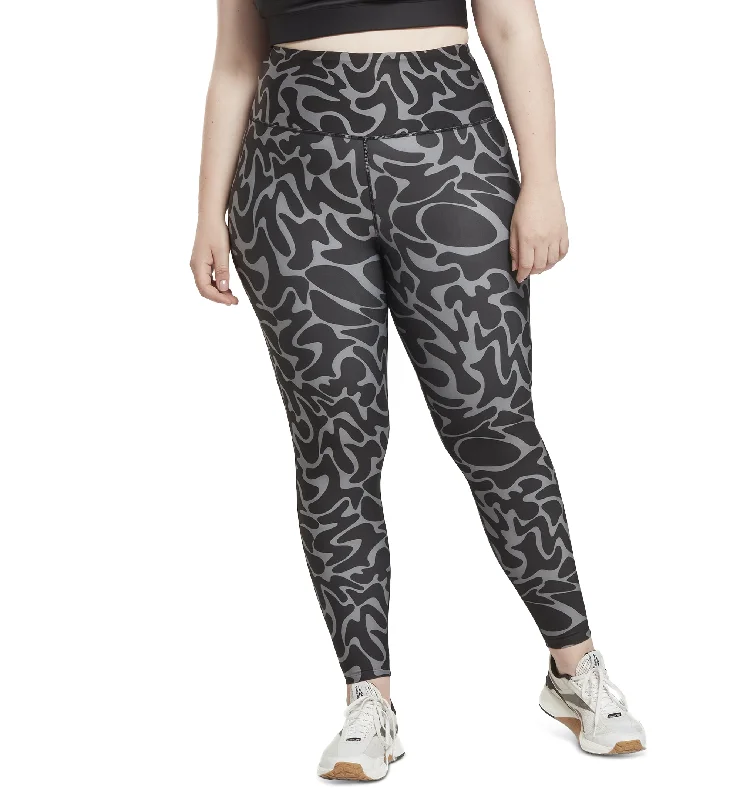 Reebok Plus Size Workout Ready Printed Leggings Trendy Foil Finish Leggings