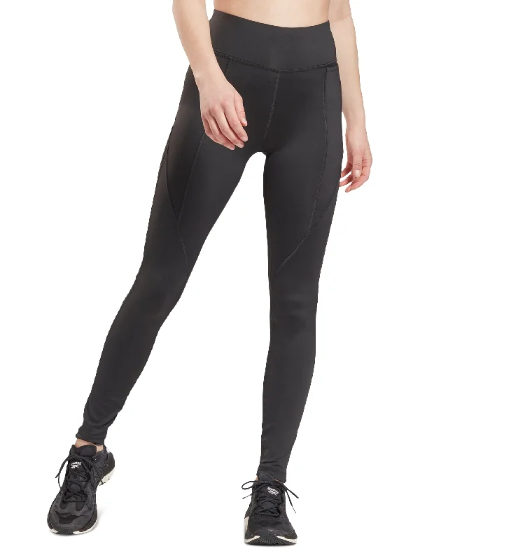Reebok Womens Pull On Leggings Comfortable Ribbed Sports Leggings