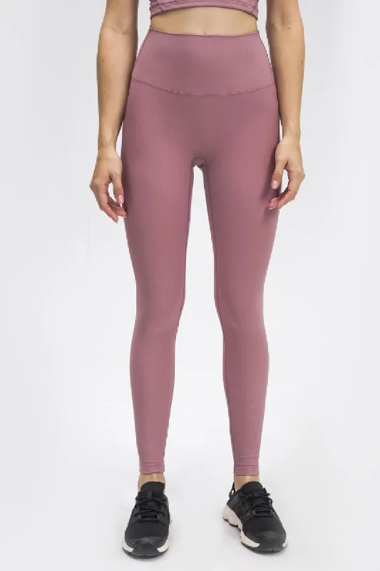 Seamless Wide Band Waist Sports Leggings Stylish High-Waisted Leggings