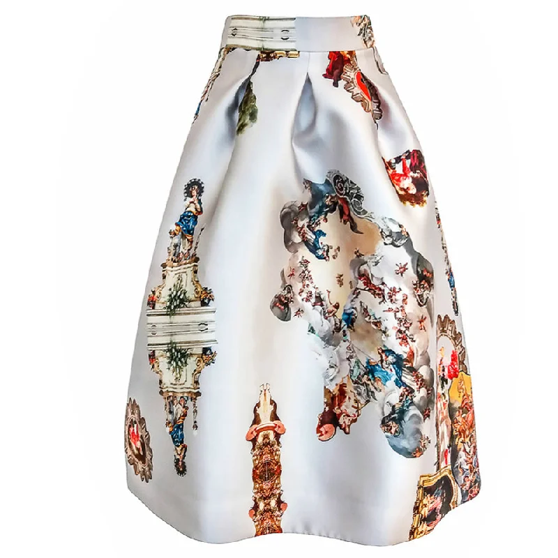 Sicily dirty white short skirt silk skirt lustrous