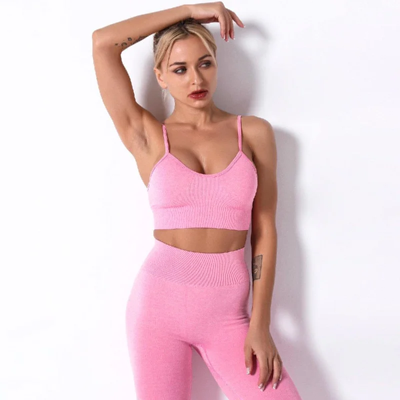 Suit Fitness Seamless Women's Yoga Leggings Comfortable Power Mesh Leggings