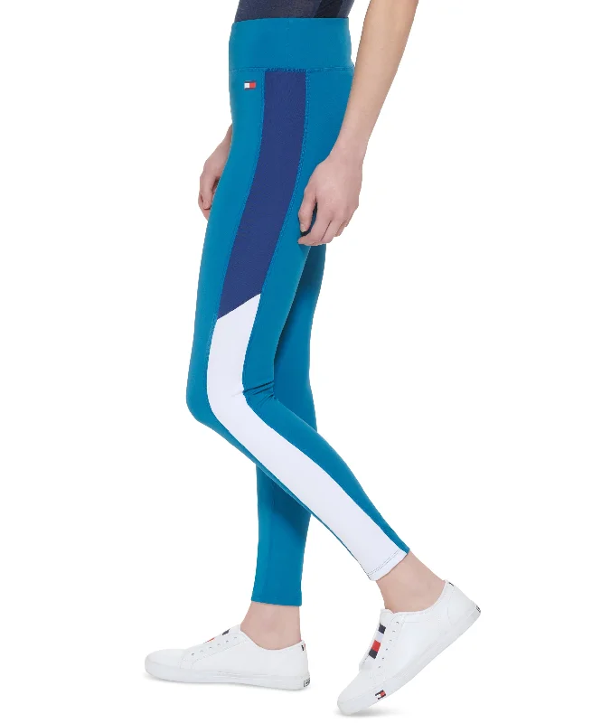 Tommy Hilfiger Sport High Rise Compression Leggings Trendy Cut-Out Activewear Leggings