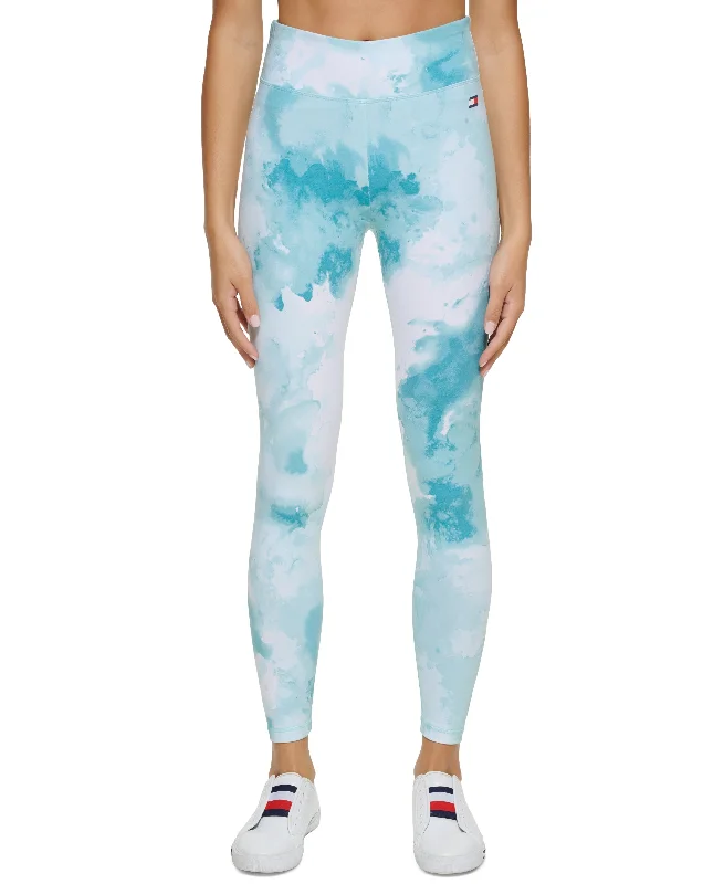 Tommy Hilfiger Sport Watercolor Full Length Leggings Comfortable Stretch Leggings
