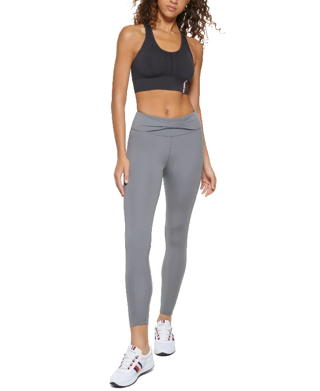 Tommy Hilfiger Sport Womens High Waist Twist Front 7/8 Leggings Chic Floral Print Leggings