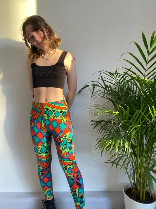 Vintage Funky Leggings Fashionable Solid Color Tights