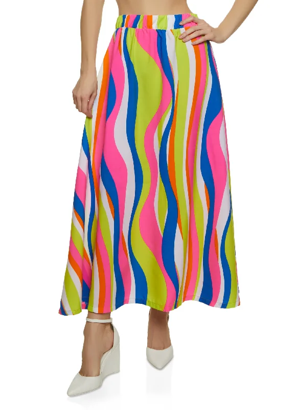 Printed High Waist Maxi Skirt velvet skirt luxurious