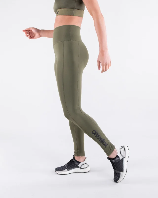 Women's Recruit Leggings - Army Green Fashionable Fitted Workout Leggings
