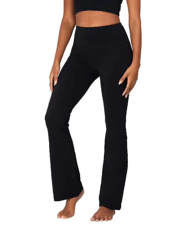 SoftFlex High Waisted Yoga Flare Leggings Cozy Reflective Detail Leggings
