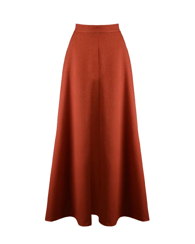 70s Maxi Skirt - Burnt Orange cashmere skirt fine