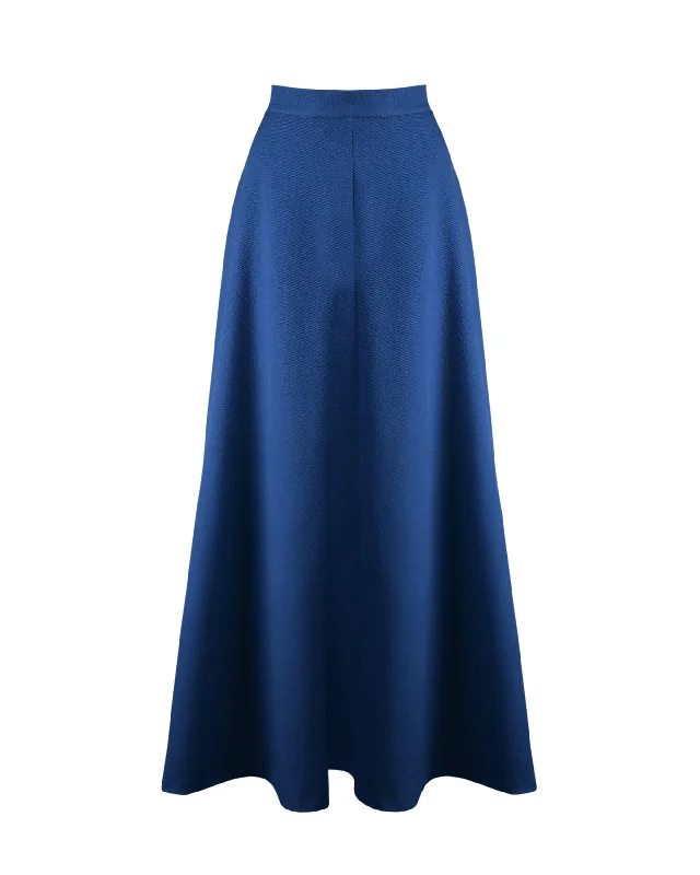 70s Maxi Skirt - Cobalt Blue chiffon skirt delicate