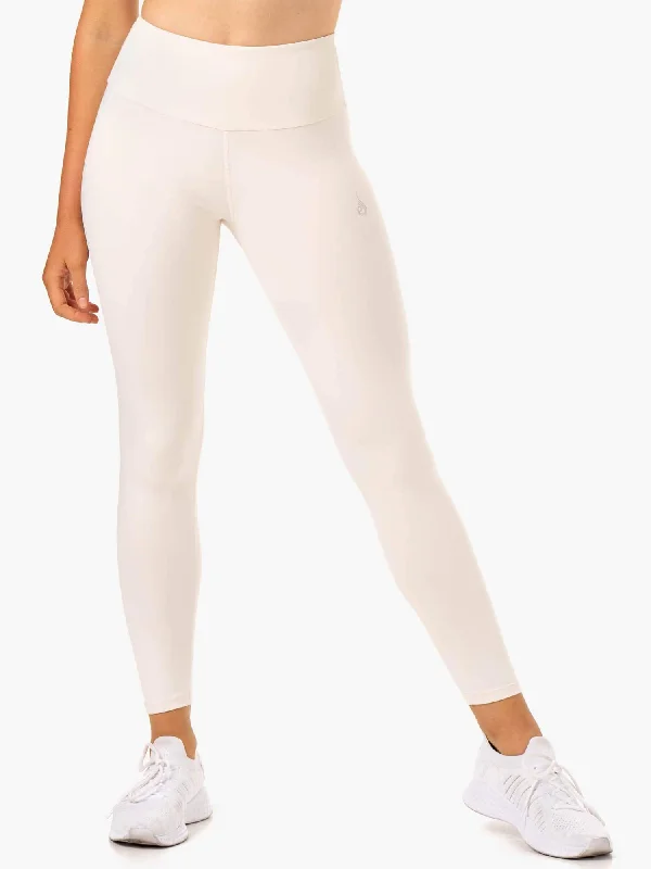 Adapt High Waisted Scrunch Leggings - Ivory Fashionable Sports Compression Leggings