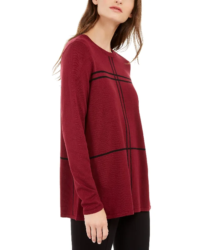 Alfani Grid Pattern Sweater Sweater Knitwear Pullover