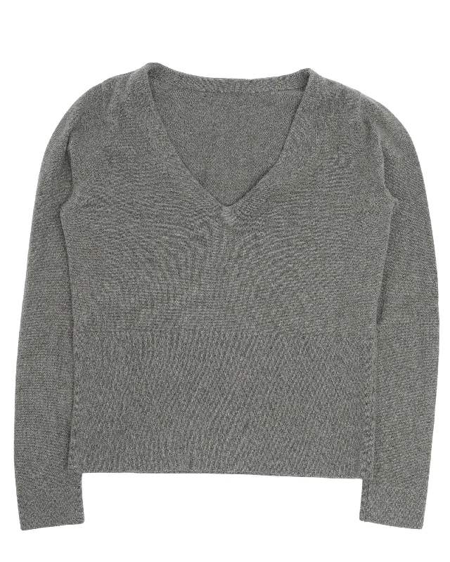 V-Neck Cashmere Sweater Soft Cozy Warm