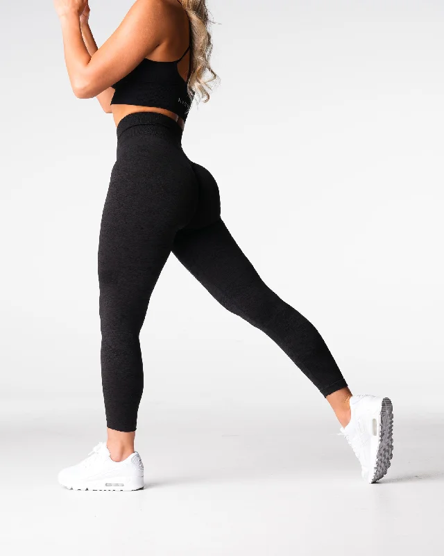 Black Digital Seamless Leggings Cozy Mid-Rise Workout Leggings