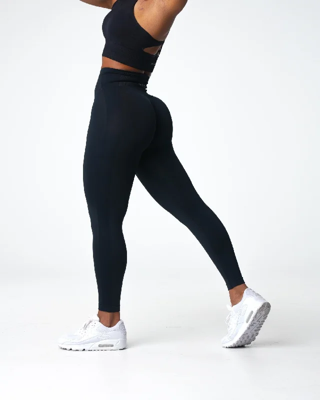 Black Performance Seamless Leggings Trendy Digital Print Leggings