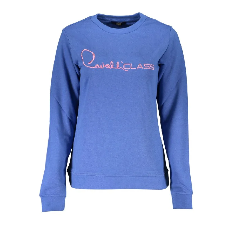 Blue Cotton Sweater Houndstooth Herringbone Solid