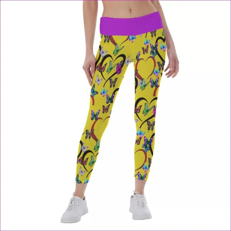 Butterfly Love Womens Yoga Leggings Comfortable Power Mesh Leggings