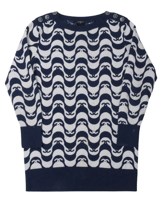 Wavey Cashmere Sweater Polka Dot Checkered Tartan