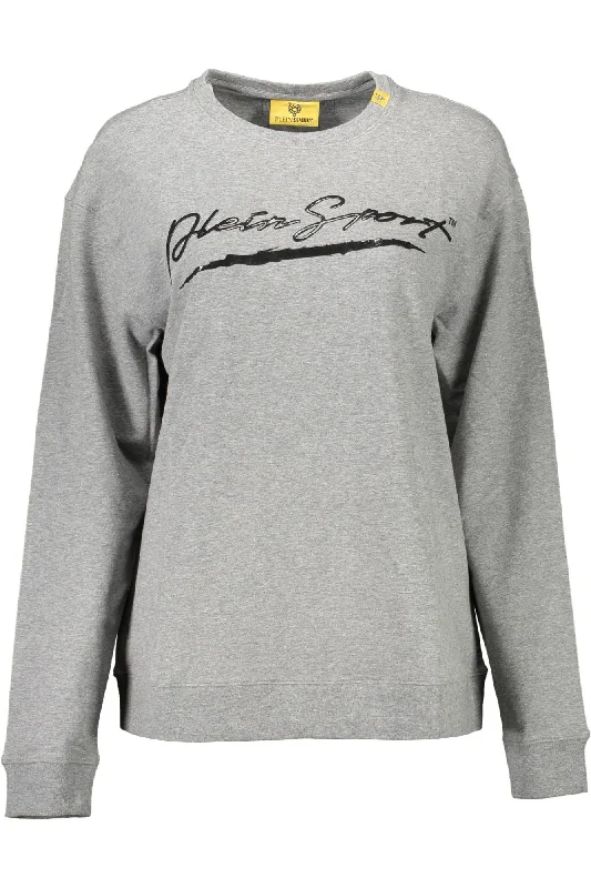 Gray Cotton Women Sweater Satin Blend Silk Blend Wool Blend