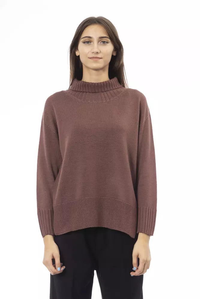 Brown Merino Wool Women Sweater Sweater Knitwear Pullover