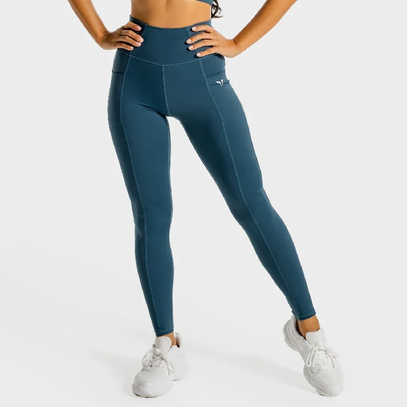 Core Leggings - Blue Fashionable Tummy Control Leggings