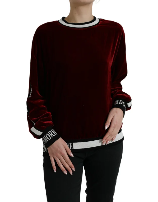 Elegant Burgundy Silk-Blend Sweater Plaid Sweater Polka Dot Checkered