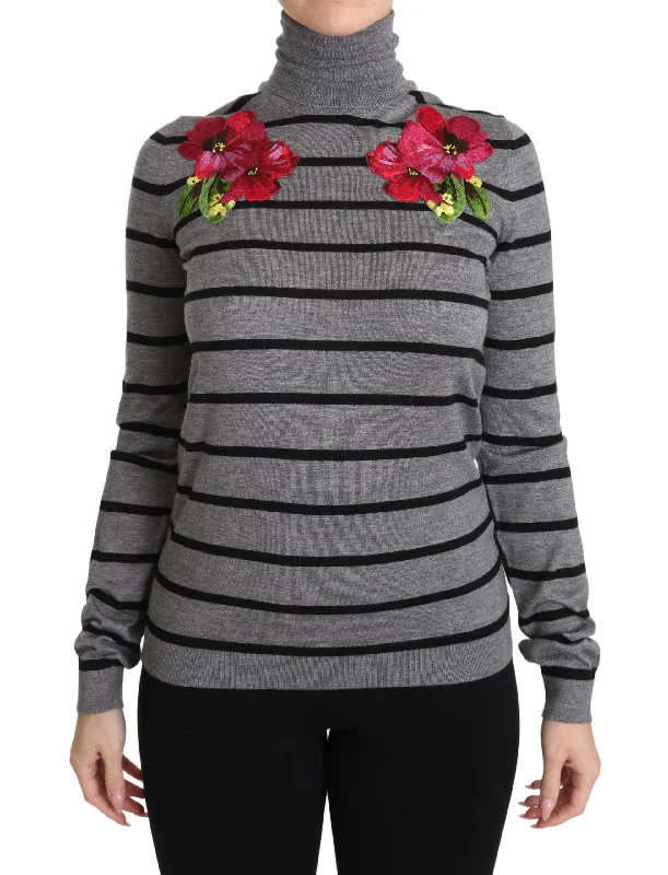 Elegant Embroidered Cashmere-Silk Sweater Fleece Fabric Down Fabric Feather Fabric