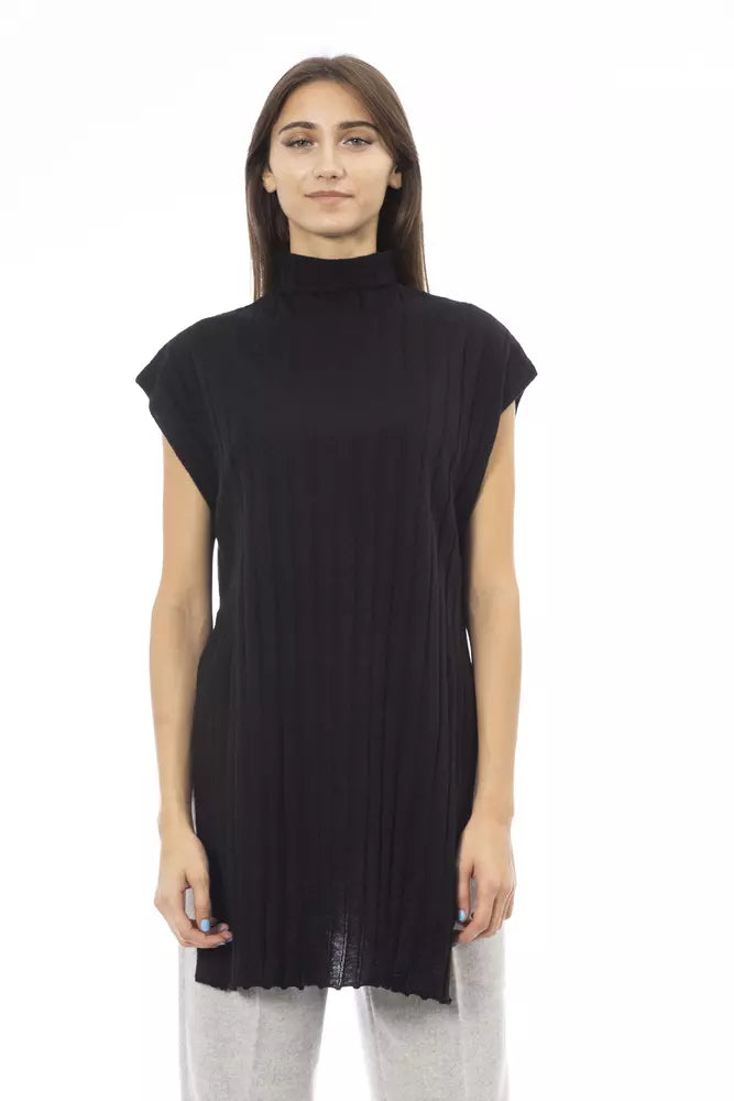 Black Wool Women Sweater Long Sweater Short Sweater Cropped Sweater