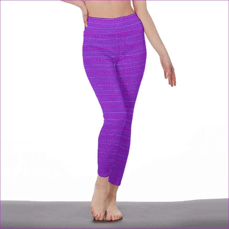 Fishnet Candy Womens High Waist Leggings | Side Stitch Closure - Purple Cozy Bootcut Leggings